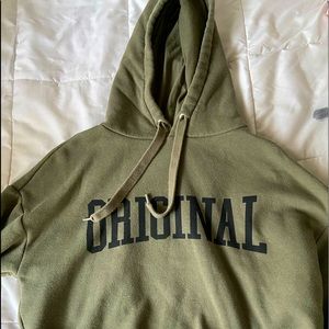 Forever 21 Green Cropped Hoodie